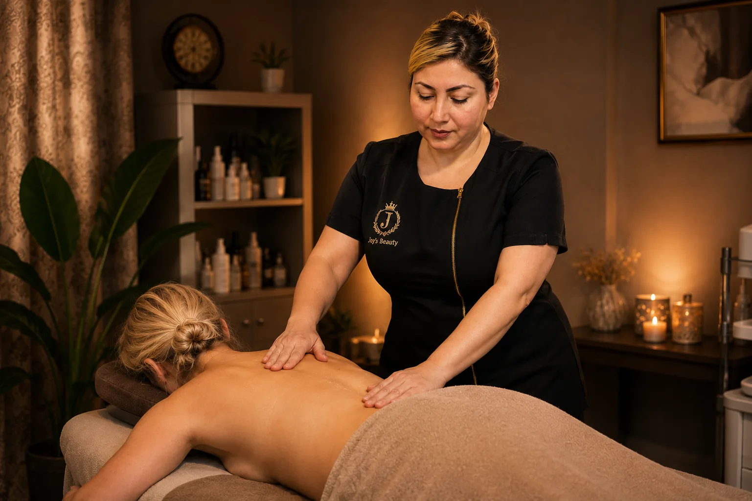 Relaxing massage treatment at Joy's Beauty